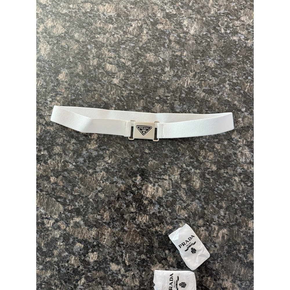 AUTHENTIC PRADA Canvas White Belt, Unisex Adults. New!!! Size 25" Waist